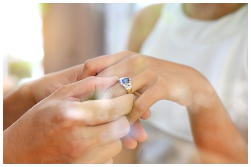 Man Gives Blue Sapphire Ring to His Partner