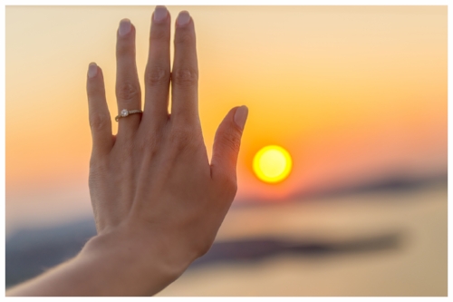 Fiancée Showing Off Her Beautiful Engagement Ring