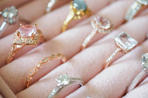 Collection of Fine Engagement Rings in Yellow and Rose Gold