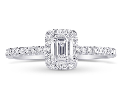 Emerald Cut Diamond Halo Ring