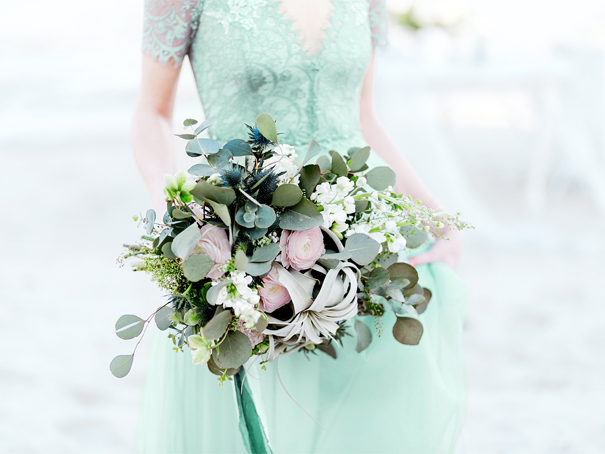 Seafoam green bridal party dress