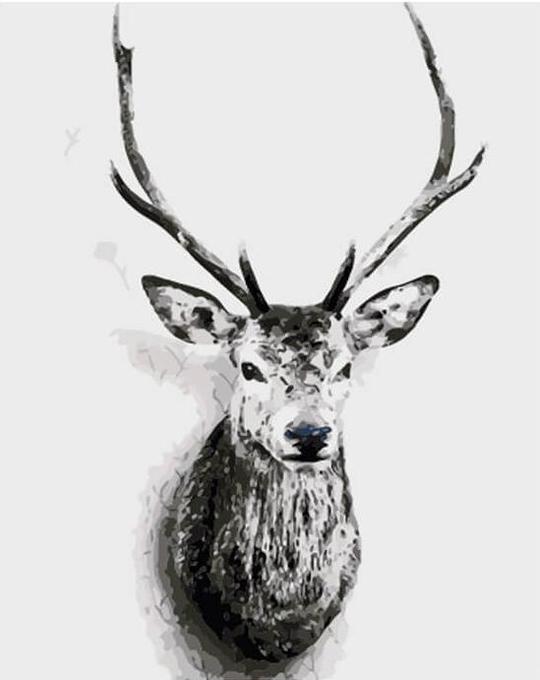 Hirsch malen nach zahlen