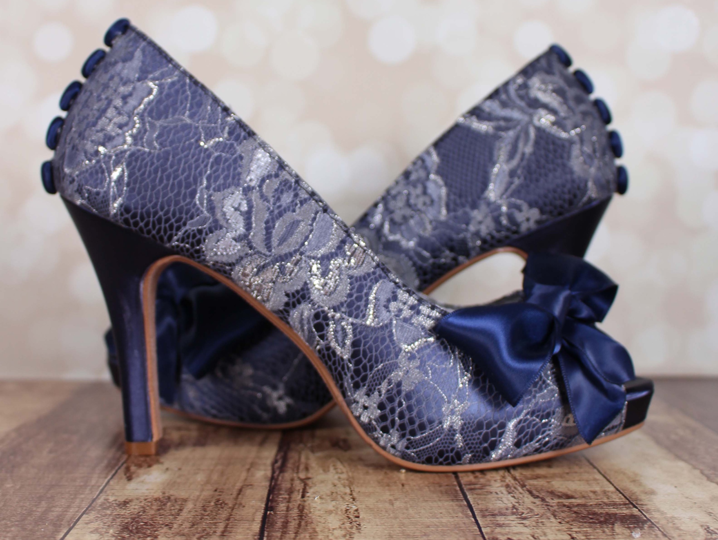 navy blue shoes with bow