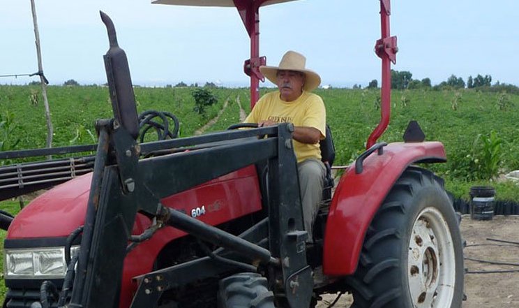 Javier on his tractor