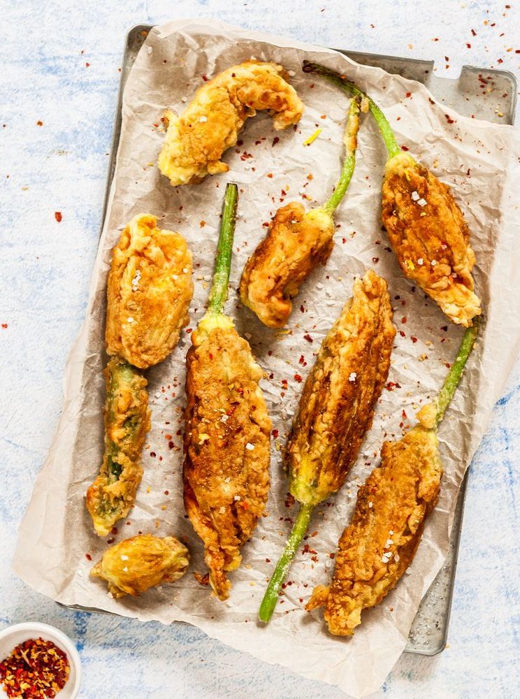 Stuffed squash blossoms recipe