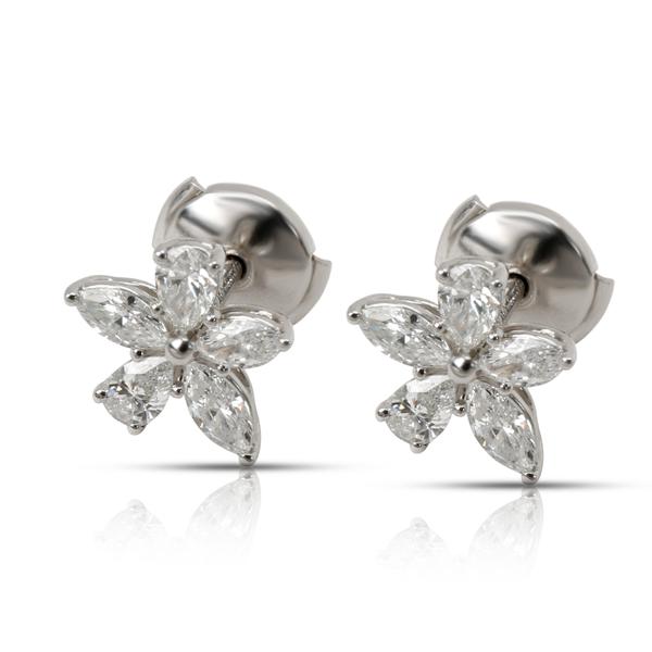 Tiffany & Co. Victoria Diamond Earrings in Platinum (0.96 CTW)