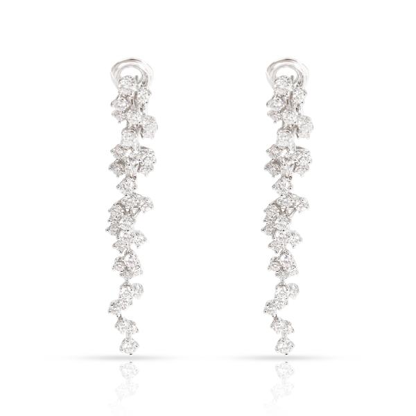 FRED Cascading Diamonds Dangle Earrings in 18K White Gold 4.13 CTW