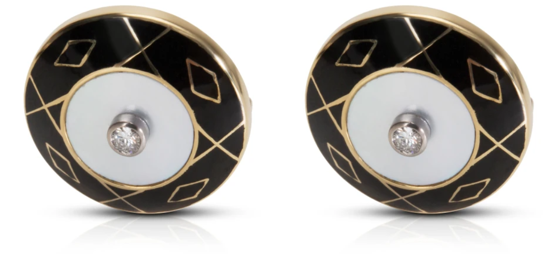 Deakin & Francis Diamond Cufflinks Set in 18k Yellow Gold (0.25 CTW)