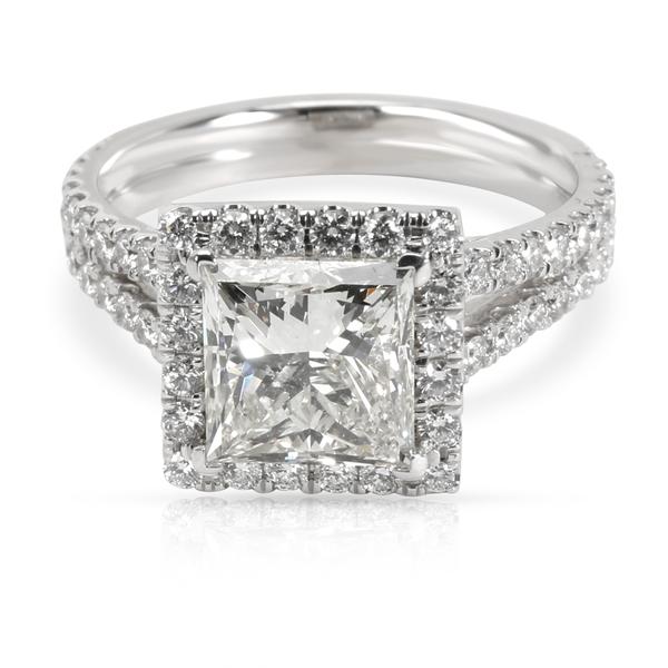James Allen Halo Princess Diamond Engagement Ring in 14K Gold K VS1 3.03 CTW