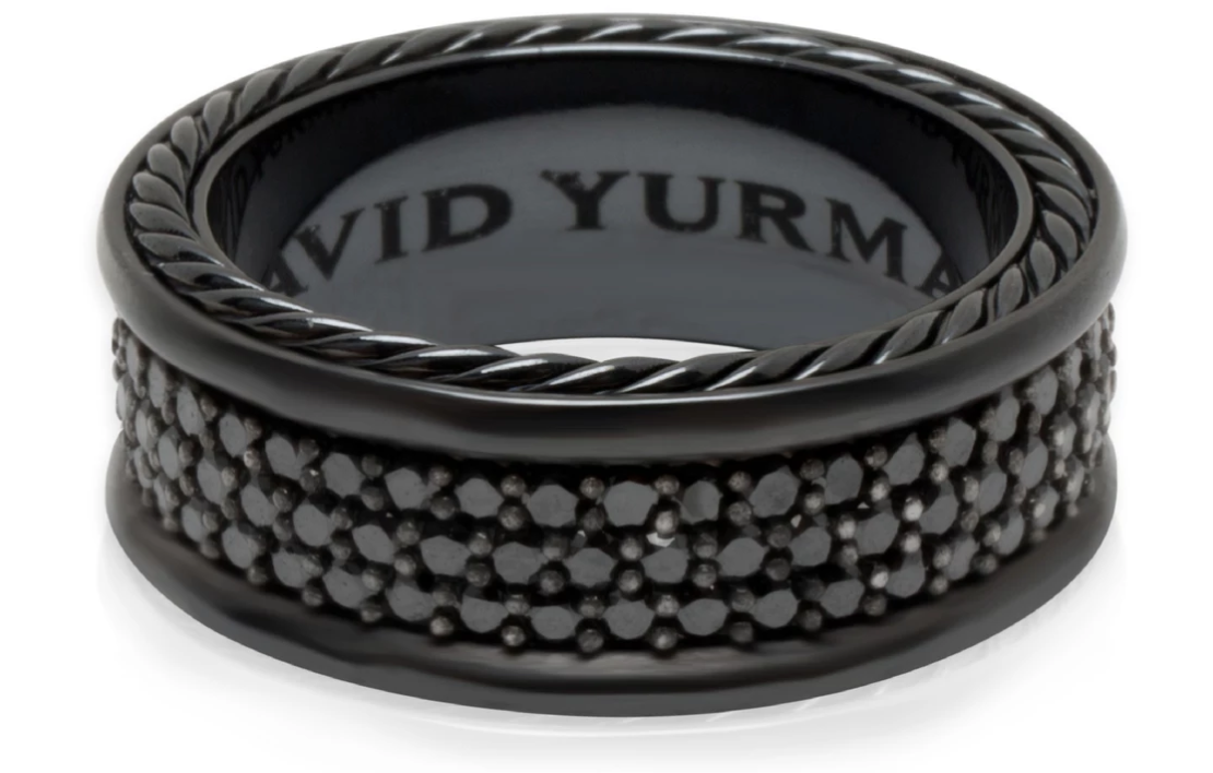 David Yurman Streamline Black Diamond Ring in Sterling Silver