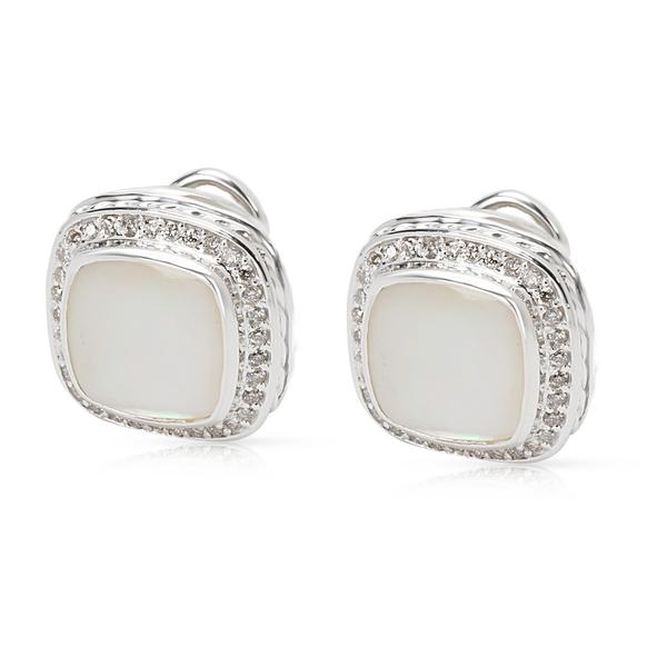 David Yurman Mother of Pearl Albion Earrings in Sterling Silver