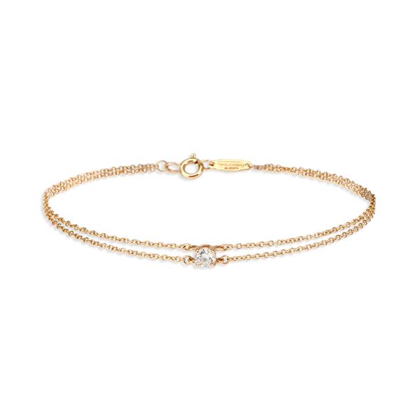 Tiffany & Co. Diamond Solitaire Bracelet in 18K Rose Gold (0.18 CTW)
