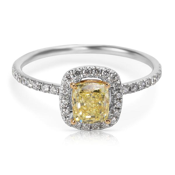 GIA Certified Fancy Intense Yellow Radiant Cut Diamond Engagement Ring (1.14 CTW)