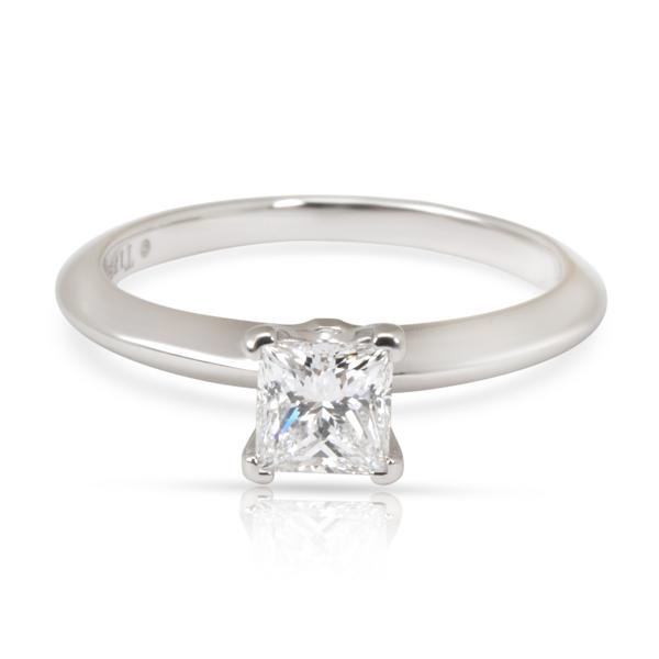 Tiffany & Co. Princess Solitaire Diamond Ring in Platinum D VVS1 0.44 CTW