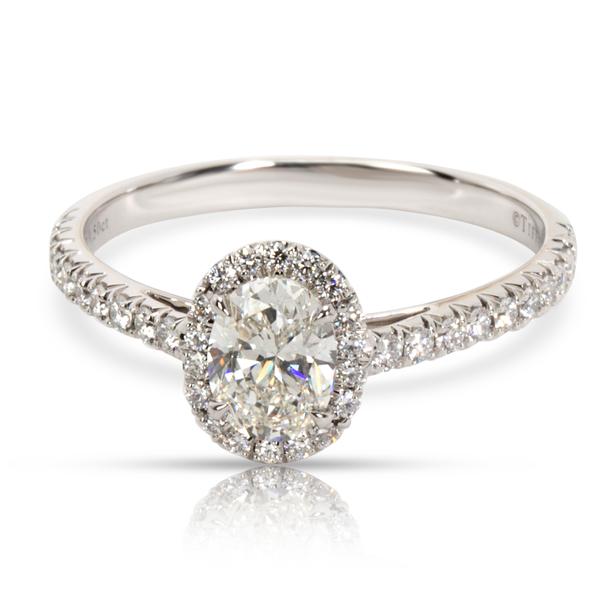 Tiffany & Co. Soleste Oval Diamond Engagement Ring in Platinum H VVS2 0.76 CTW