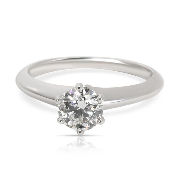 Tiffany & Co. Solitaire Diamond Engagement Ring in Platinum G IF 0.76 CTW