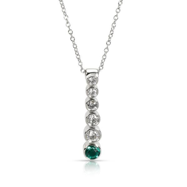 Tiffany & Co. Jazz Diamond & Emerald Pendant in Platinum 0.33 CTW