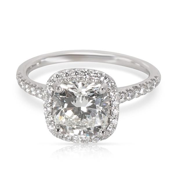 James Allen Cushion Cut Halo Diamond Engagement Ring in 14K Gold J SI1 1.90CTW