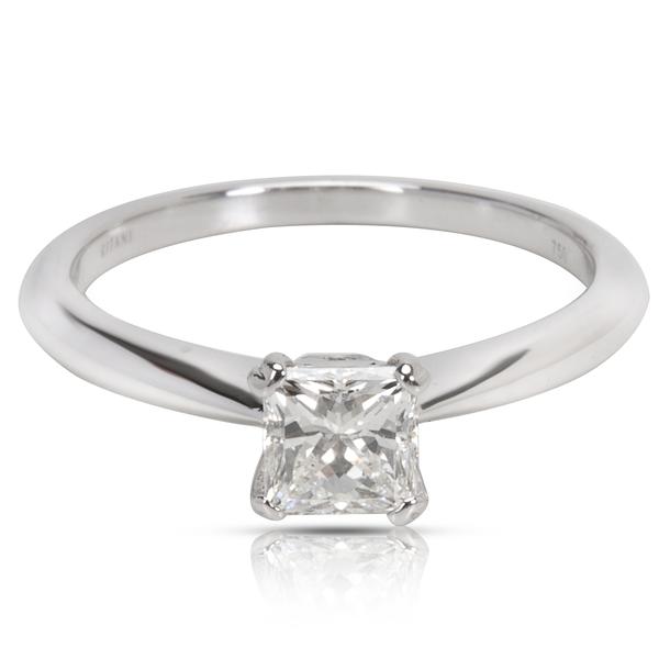 AGS Certified 0.55ct Ritani Engagement Ring in 18K White Gold (0.57 CTW)