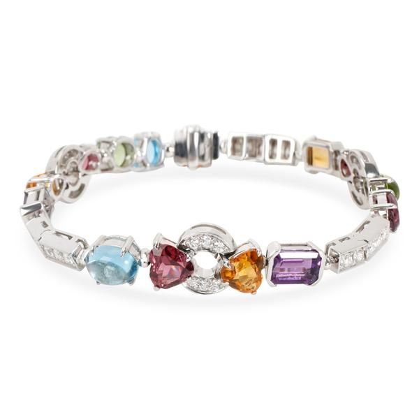 Bulgari Allegra Diamond & Multi Colored Gemstone Bracelet in 18KT Gold 1.45 CTW