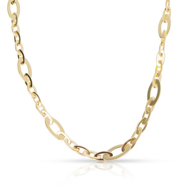 Roberto Coin Chic & Shine Oval Link Necklace in 18K Yellow Gold