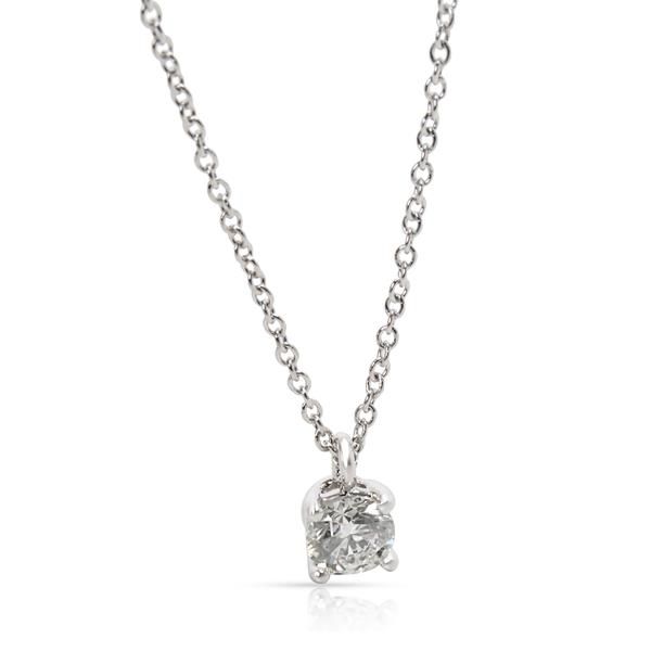 Tiffany & Co. Solitaire Diamond Necklace in Platinum G VVS1 0.33 CTW