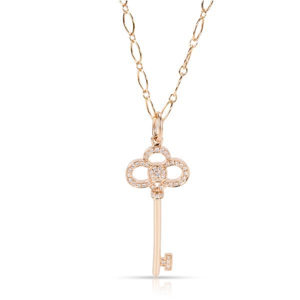 Tiffany & Co. Crown Key Diamond Pendant in 18K Rose Gold