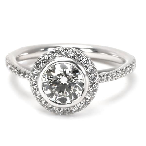 James Allen Halo Diamond Engagement Ring in Platinum GIA H VVS2 1.18 CTW