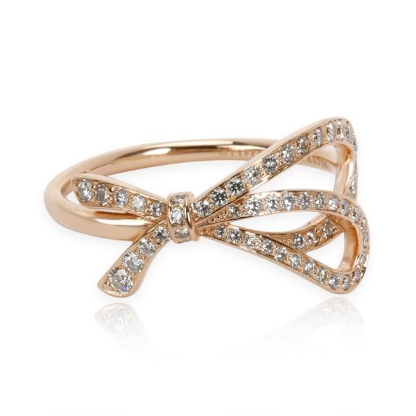 Tiffany & Co. Diamond Bow Ring in 18K Rose Gold 0.32 CTW