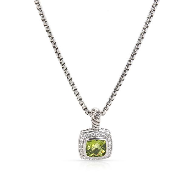 David Yurman Prasiolite & Diamond Pendant in Sterling Silver (0.20 CTW)