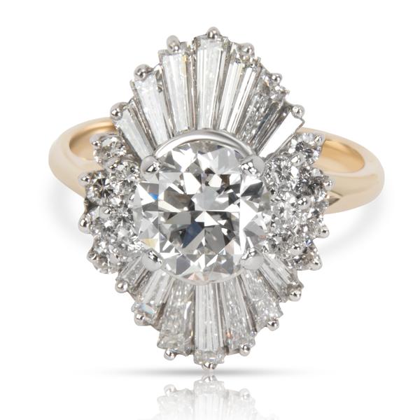 IGL Certified Art Deco Estate Diamond & Sapphire Engagement Ring in Platinum