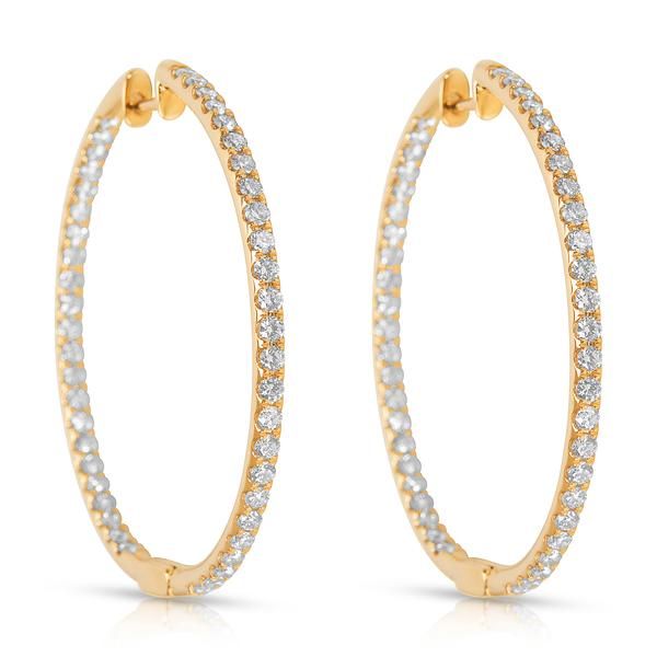 BRAND NEW Diamond Hoop Earrings in 14K White Gold (2.00 CTW)
