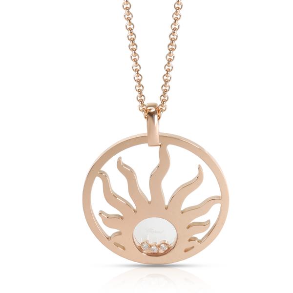 Chopard Happy Sun Diamond Pendant in 18K Rose Gold 0.09 CTW