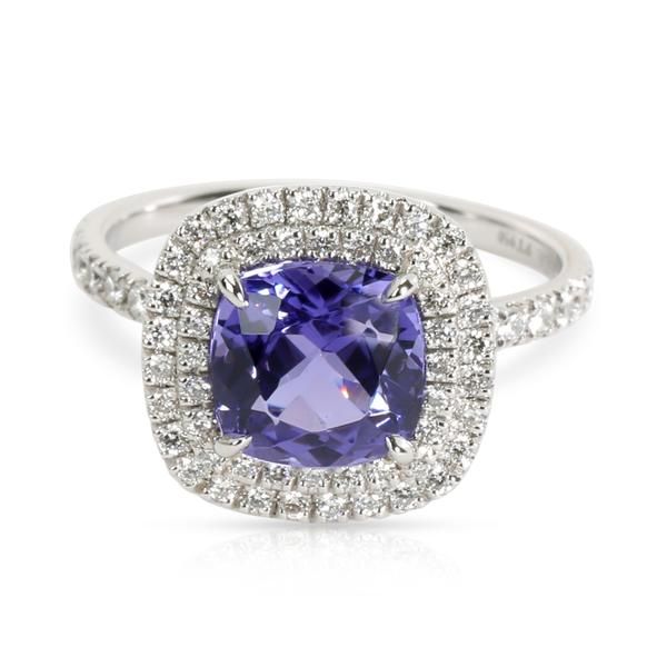 Tiffany & Co. Soleste Tanzanite & Diamond Halo Ring in Platinum (2.45 CTW)