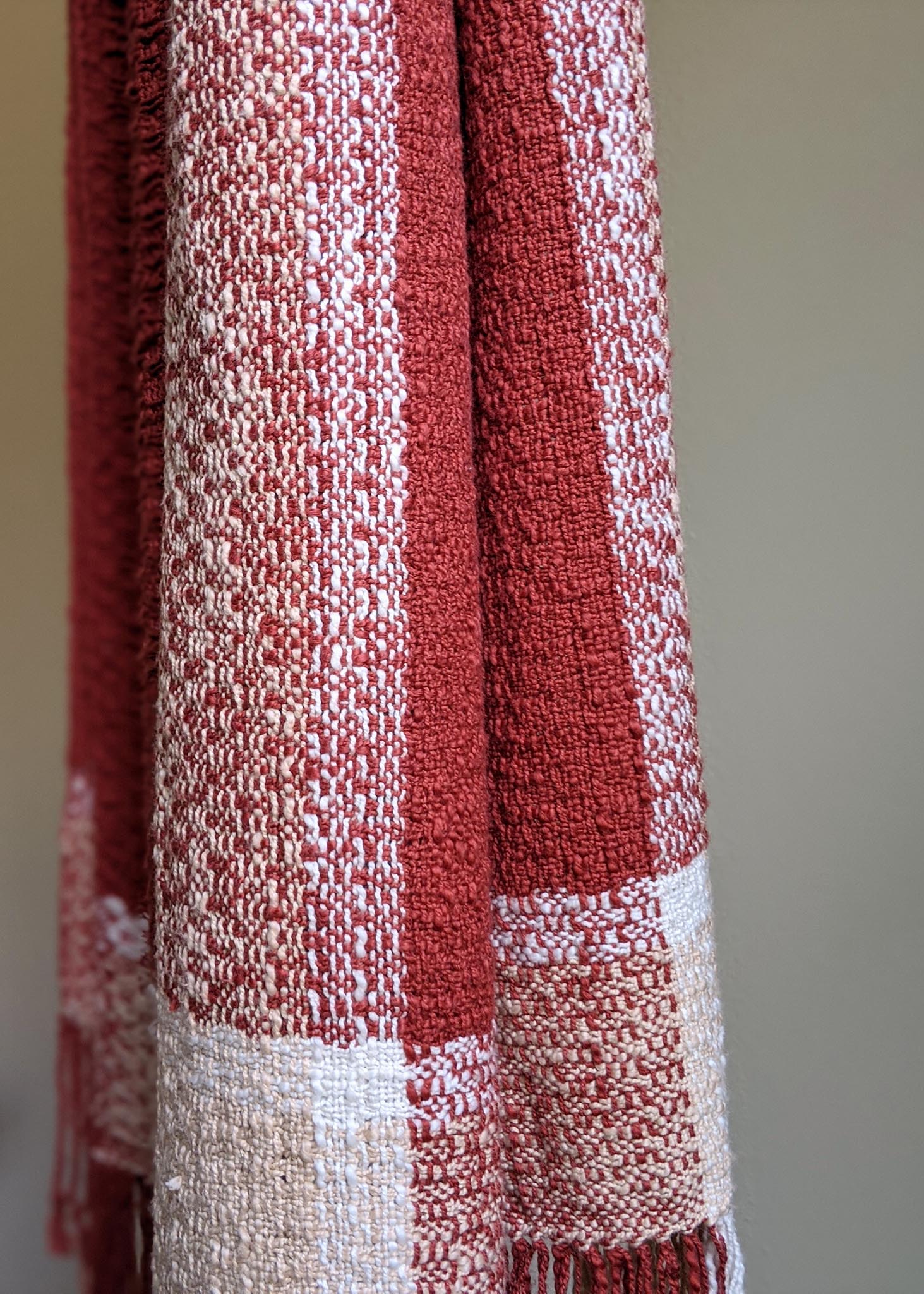 handwoven brick and mortar scarf