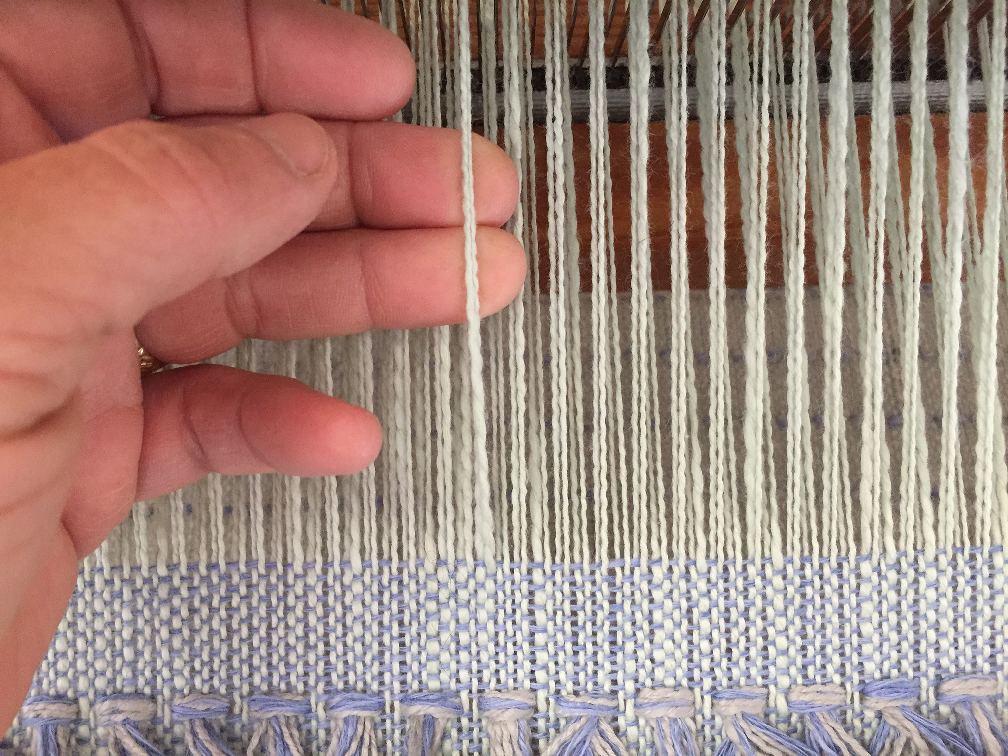 weaving the Handwoven Gosling Pillows