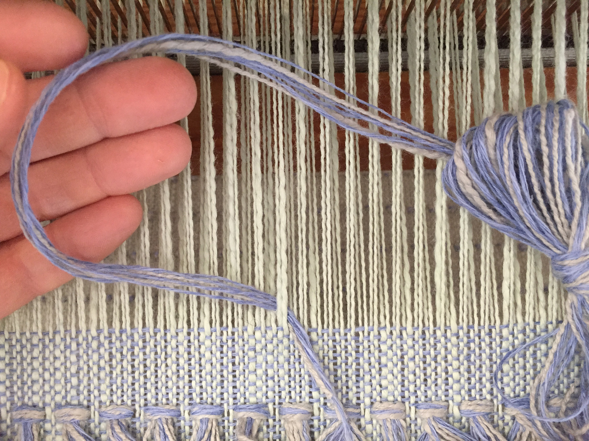 weaving the Handwoven Gosling Pillows