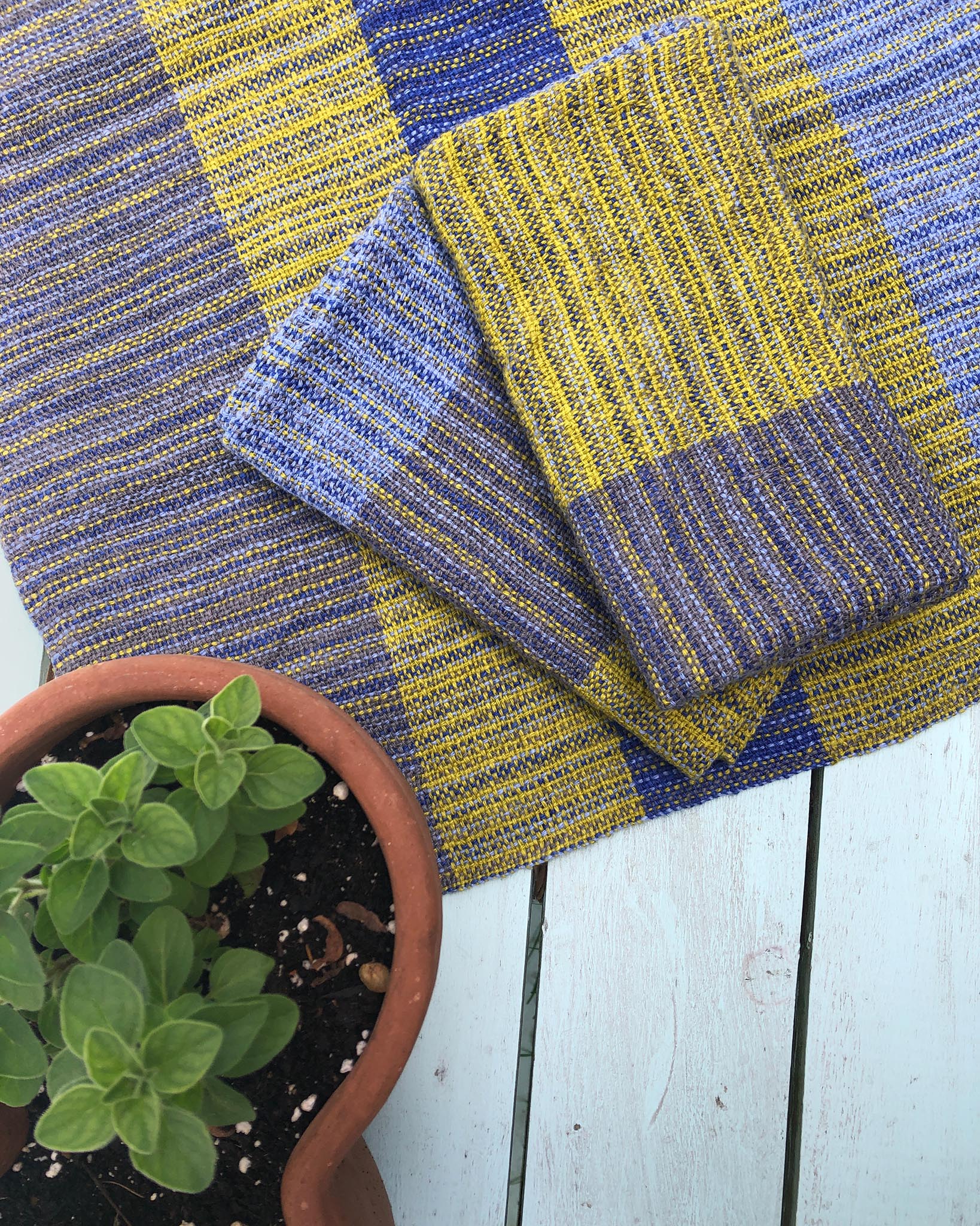 Free Weaving Pattern Pinstripe Napkins or Tea Towels