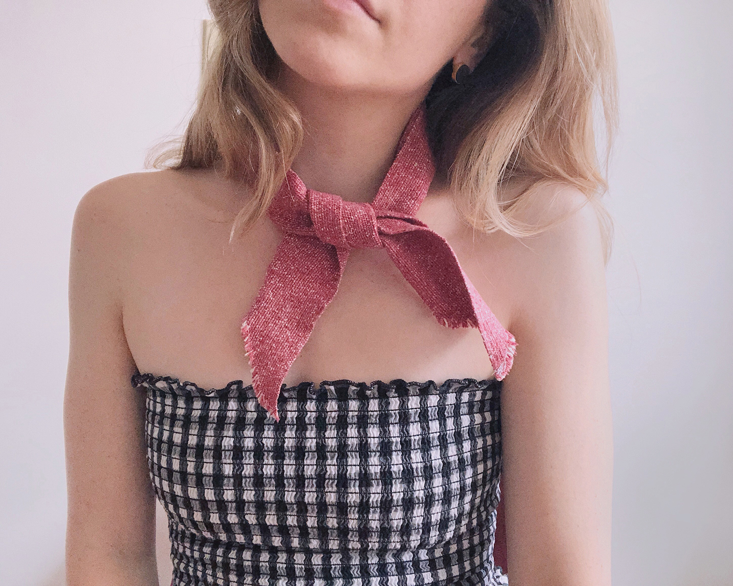 Silk Noil Neck Scarves Free Weaving Pattern