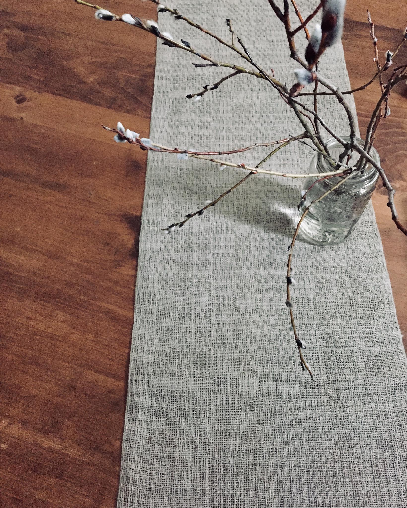 Free Weaving Pattern Handwoven Linen Lace Table Runner