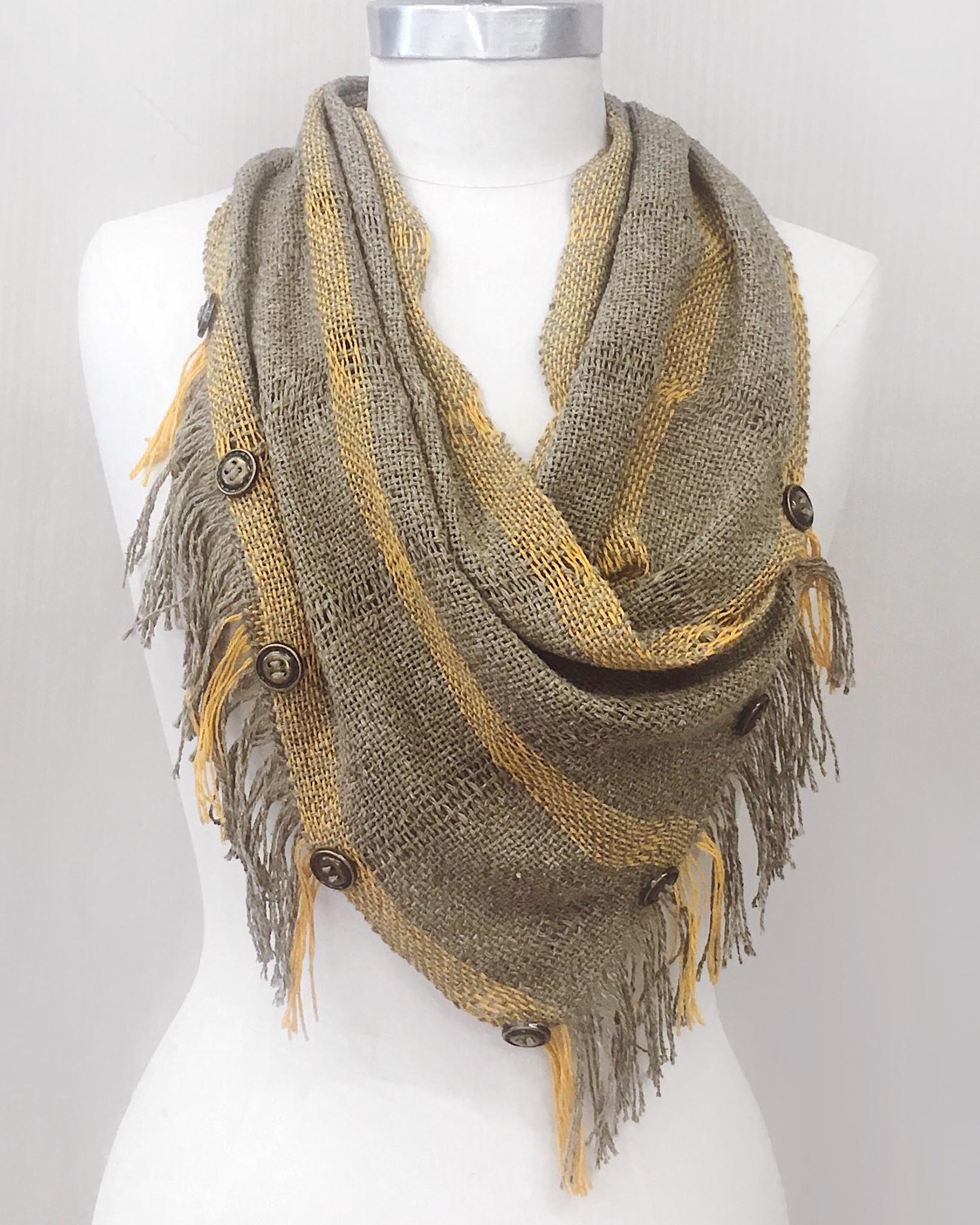 Handwoven Silk Noil Infinity Cowl Free Weaving Pattern 