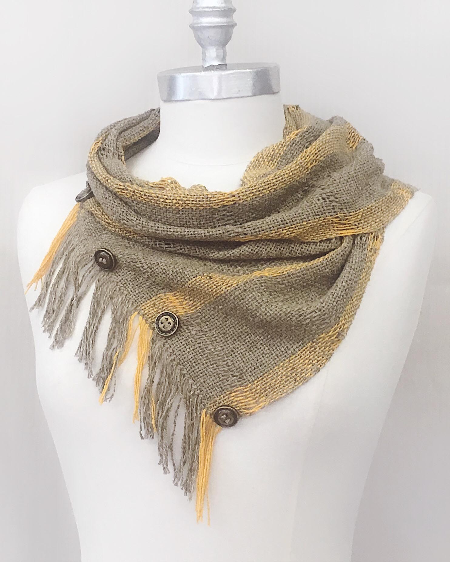 Handwoven Silk Noil Infinity Cowl Free Weaving Pattern 