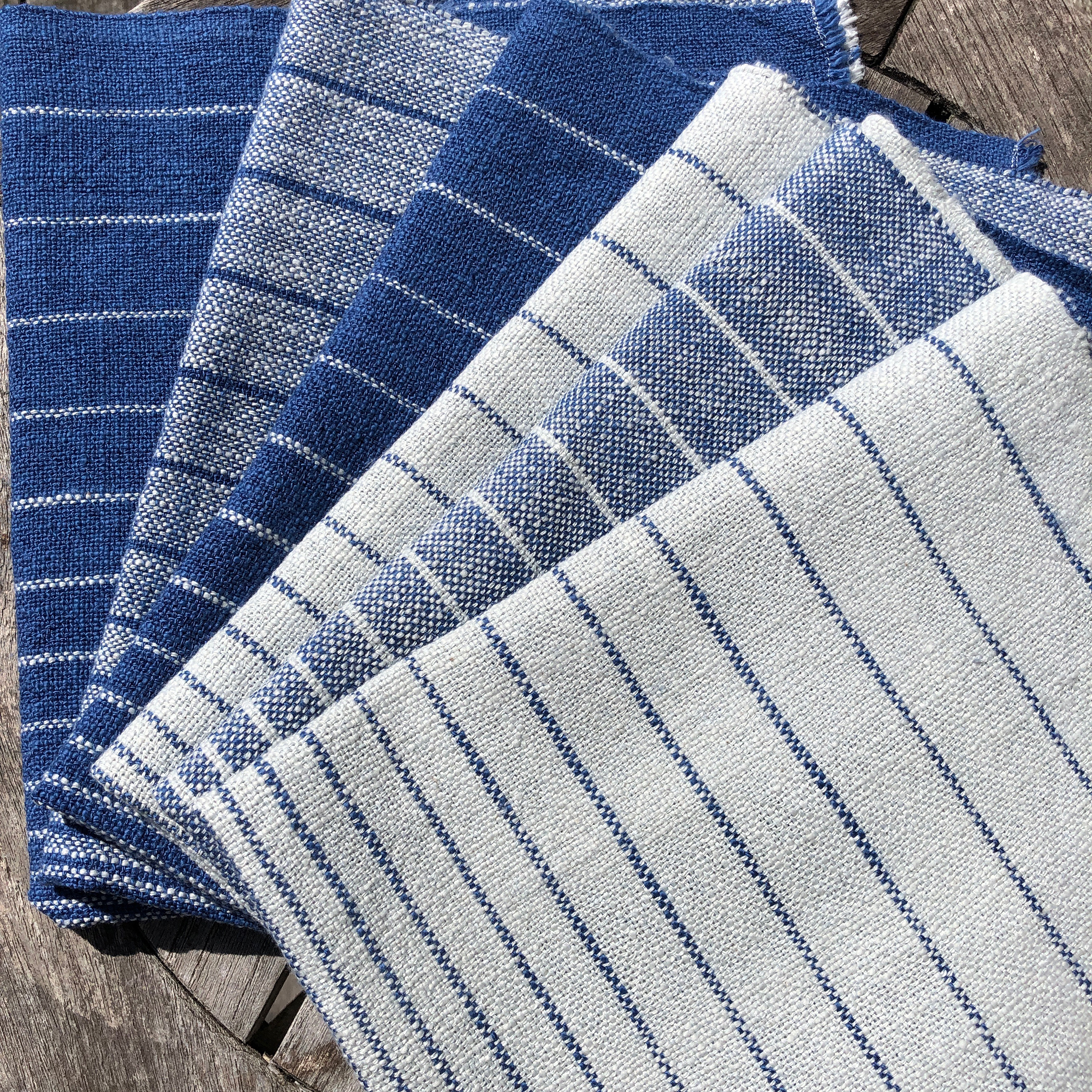 Mexican Fabric Napkins, Bulk Set of 6 Striped Assorted Colors