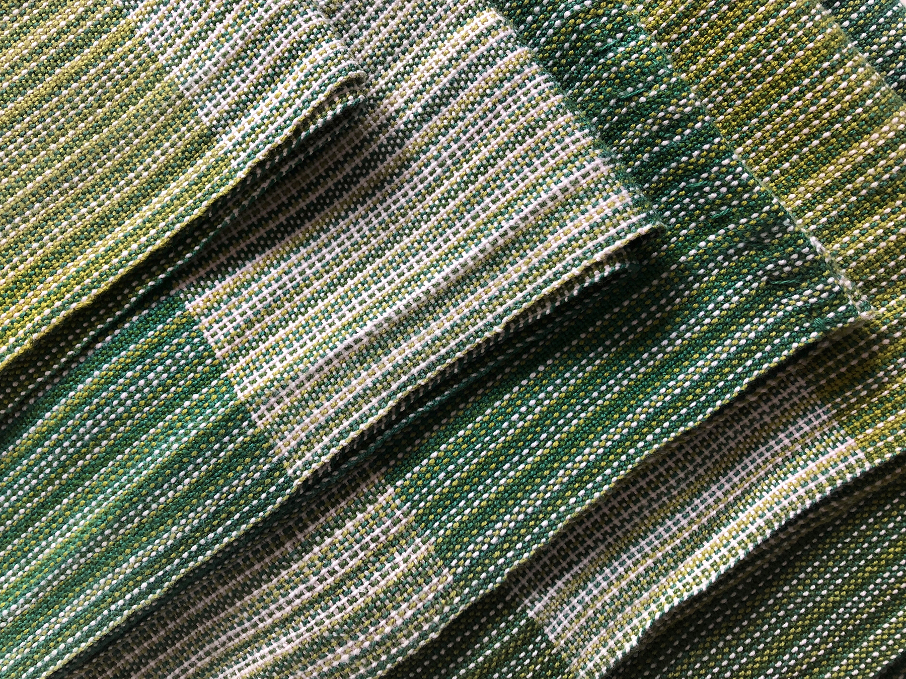 Free Weaving Pattern Handwoven Cotton Pinstripe Tea Towels 