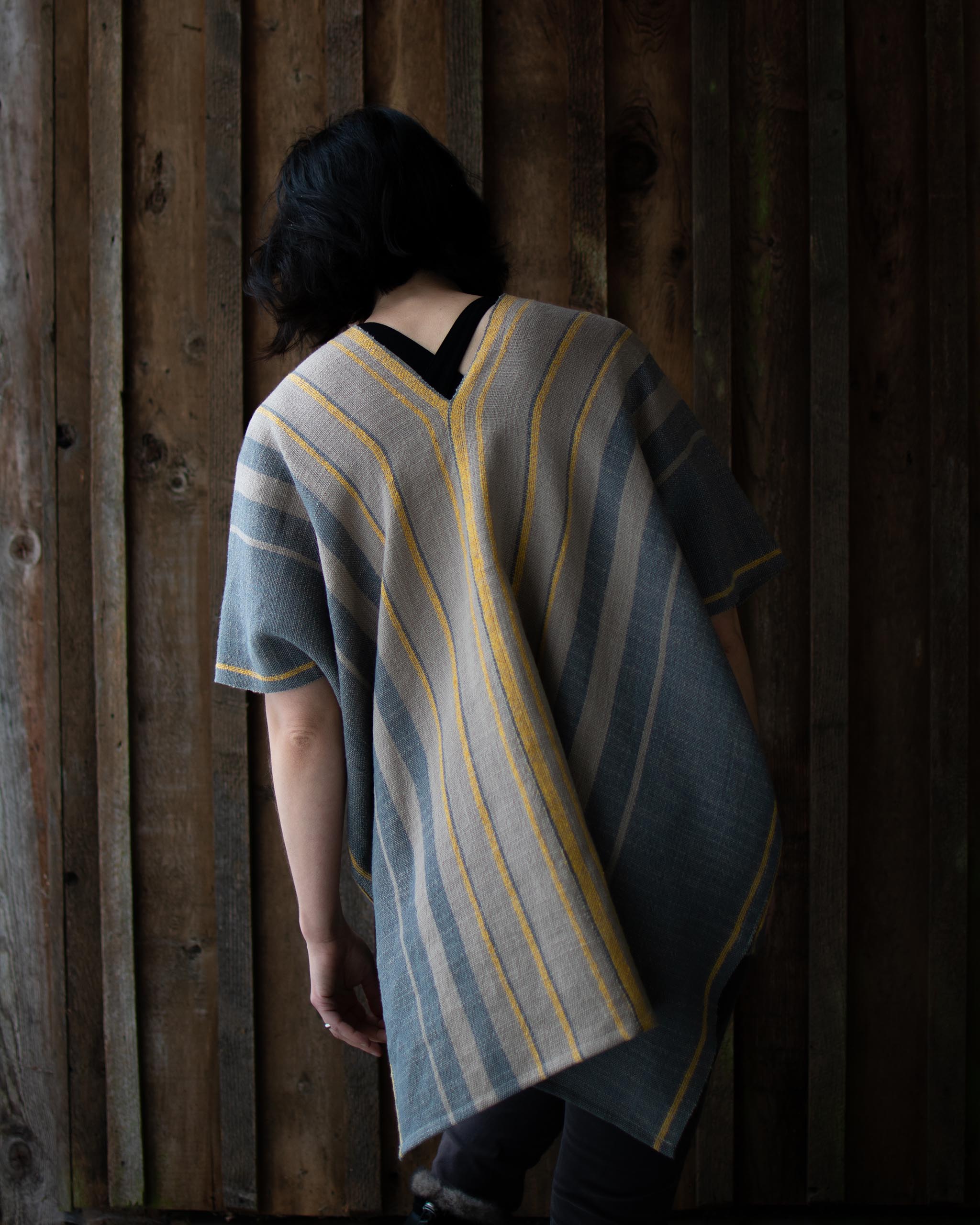 Handwoven Cotton and Linen Spring Tunic Top by Black Birch Textiles 