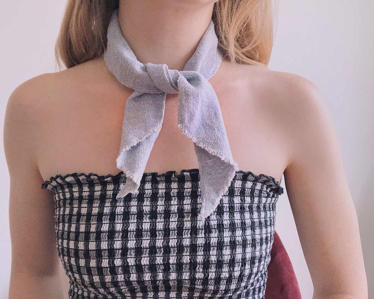 Silk Noil Neck Scarves Free Weaving Pattern