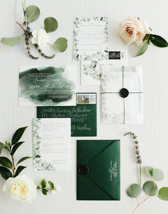 Watercolor Wedding Invitation Suite