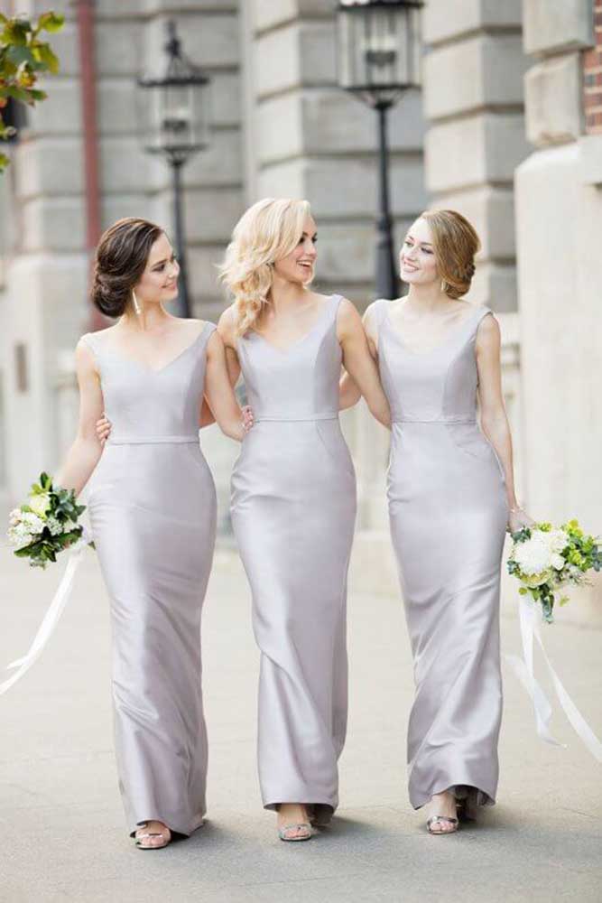 satin classic bridesmaid dresses