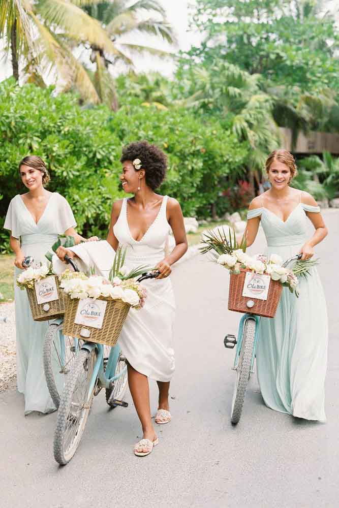 flowy chiffon bridesmaid dresses for the beach