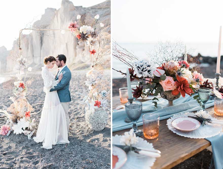 Tema de bodas relajado en la playa
